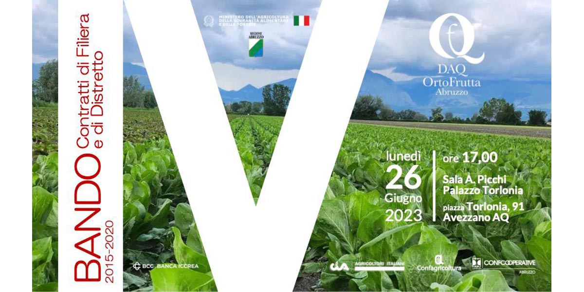 Abruzzo, distretto per l'ortofrutta: 34 milioni a disposizione